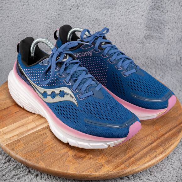 Saucony Guide 17 Women's Size 12 W Navy Pink Running Walking Shoes - Picture 1 of 10